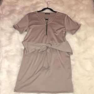 Sold :Fashion nova dress tan size S